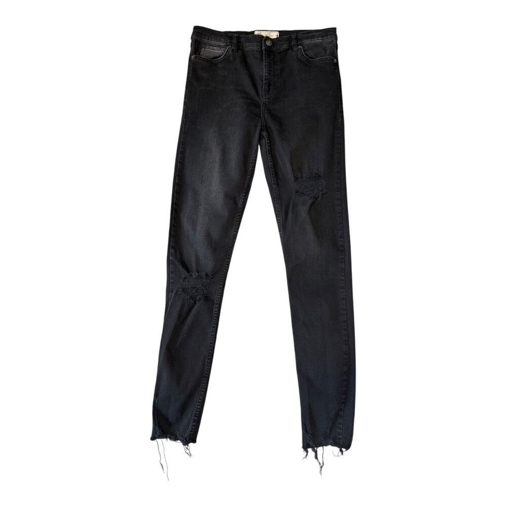 Free People Women's Distressed Skinny Jeans Black Size 8 (29)